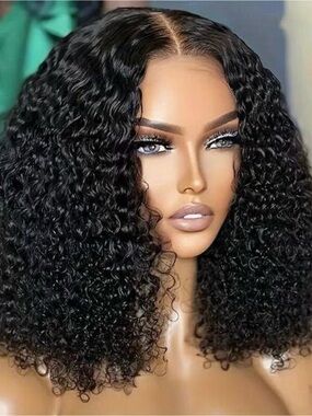 16” Kinky Curly Lace Front Wig 13x4 Human Hair – Full Natural Volume